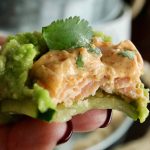 A bite out of the Keto Salmon and avocado bites