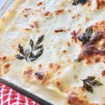 chicken alfredo lasagna ready to be served
