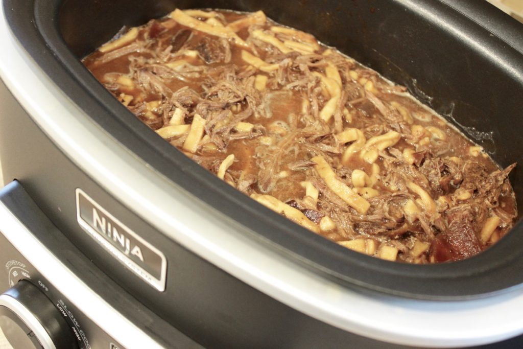 beef and egg noodles in the crock pot