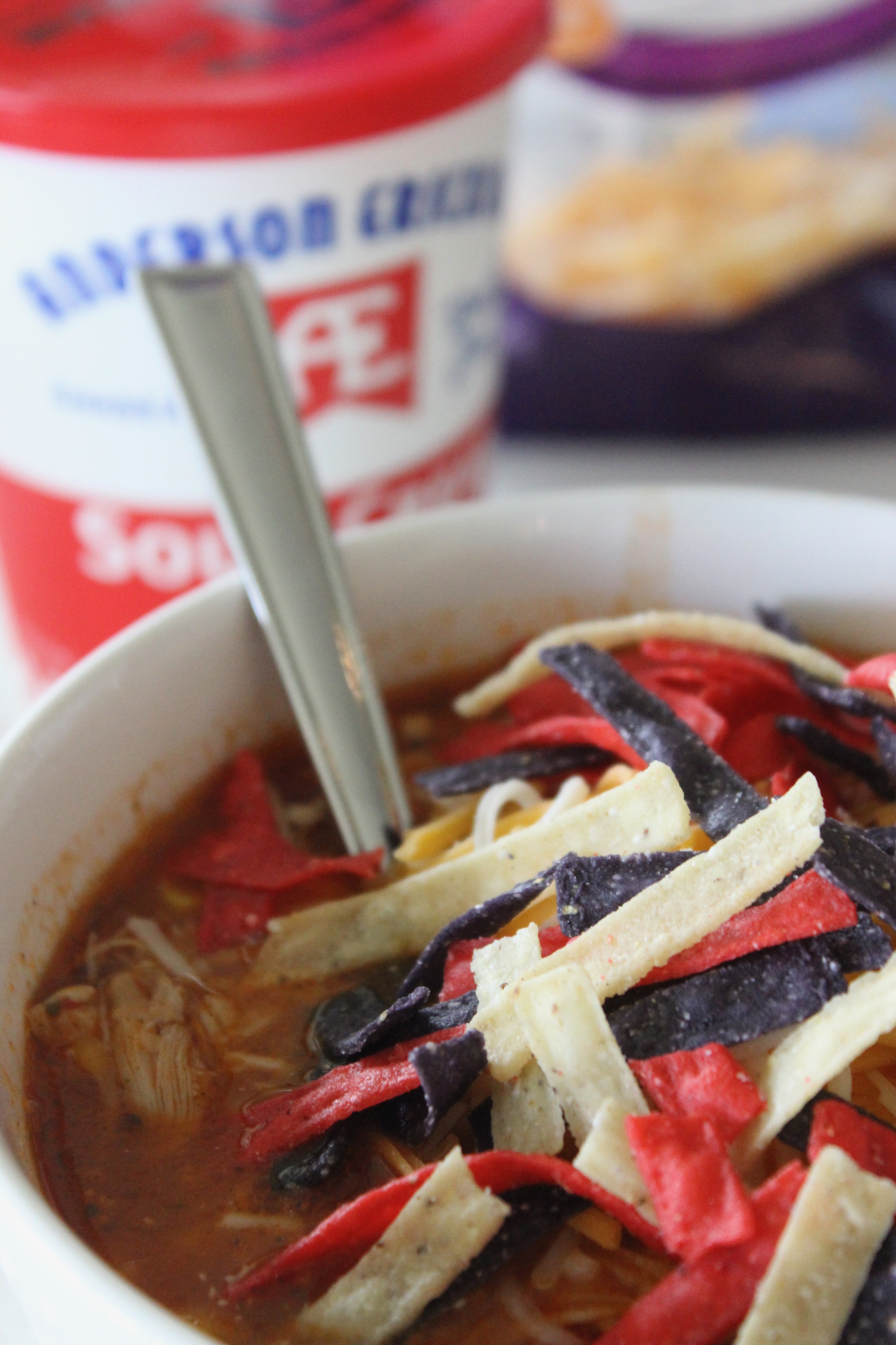 chicken tortilla soup with tortilla strips